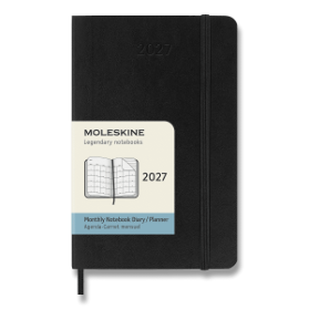 Diář Moleskine 2027 - měkké desky, S, měsíční, černý
