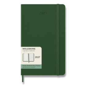Diář Moleskine 2027 - tvrdé desky, L, týdenní, tmavě zelený