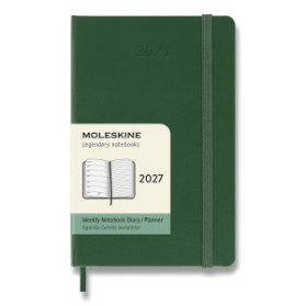 Diář Moleskine 2027 - tvrdé desky, S, týdenní, tmavě zelený
