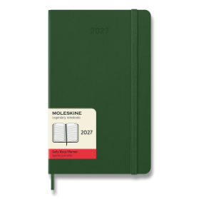 Diář Moleskine 2027 - tvrdé desky, L, denní, tmavě zelený