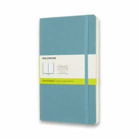 Moleskine Zápisník modrozelený L, čistý, měkký