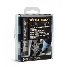 Set Chameleon Color Tops, 5ks - šedé tóny