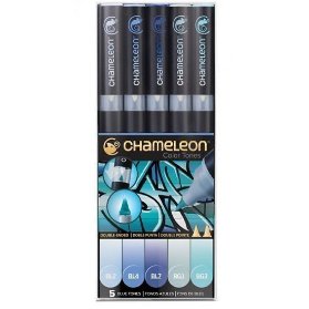 Set Chameleon tónovací fixy, 5ks - modré tóny
