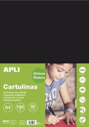 Barevný papír A4 170 g - černý 50 ks
