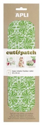APLI Cut&Patch papír 30 x 50 cm - Zeleno-bílý motiv 3 ks