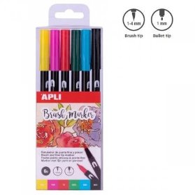 Apli Brush Duo sada fixů 6 ks