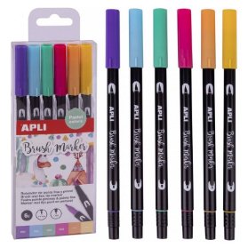 Apli Brush Duo sada fixů - pastelové barvy 6 ks