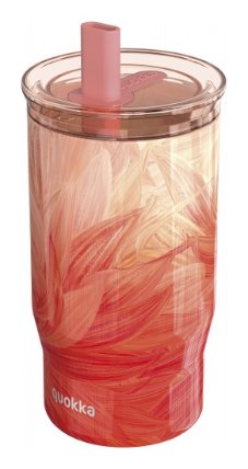 Nerezový termohrnek s brčkem Mist Peach Petals 720ml