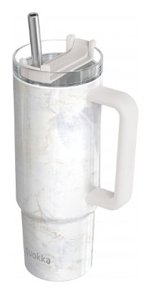 Nerezový termohrnek s brčkem Vibe Marble 880ml