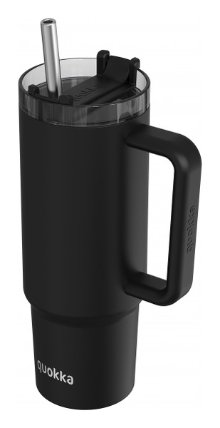 Nerezový termohrnek s brčkem Vibe Black 880ml