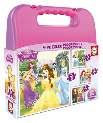 Puzzle v kufříku - Disney Princess (12+16+20+25ks)