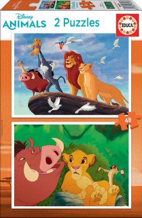 Puzzle Lví král: S nejbližšími 2x48 dílků