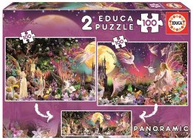 Puzzle Panorama Pohádkové víly 2x100 dílků