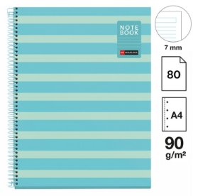 Poznámkový blok Between the Lines NB-1, A4, 90g, karton, 80 listů, linka, Sky Blue