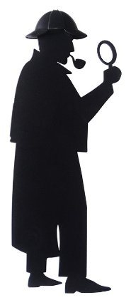 Záložka, sherlock, černá barva, plast, 14x5,9x1