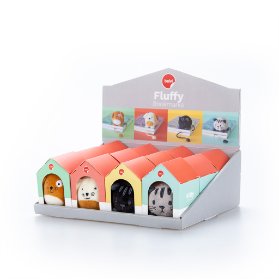 Záložky, fluffy animals, 12x, polyester, 6x6x5