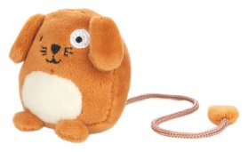 Záložka, woof, hnědá, polyester, 6x6x5