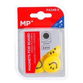 Magnet v plastu kulatý 30mm 4ks Smajlík PA348-5 blistr