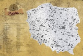 Stírací mapa Polsko, stříbrná Deluxe XL e1