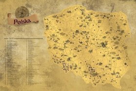 Stírací mapa Polsko, zlatá Deluxe XL e1