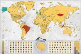 Stírací mapa světa - en, zlatá Blanc XXL e1