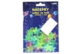 Nálepky W026530 12x17 cm svítící ve tmě Hvězdy, 60 ks