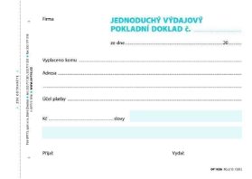 Výdajový doklad jednoduchý, A6, 100 listů