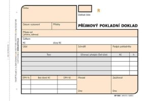 Příjmový doklad, A6, 2 × 50 listů, číslovaný, NCR