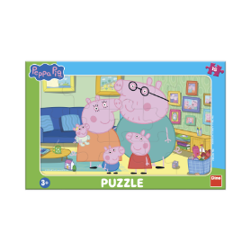 Puzzle Peppa v obývacím pokoji 15 dílků deskové