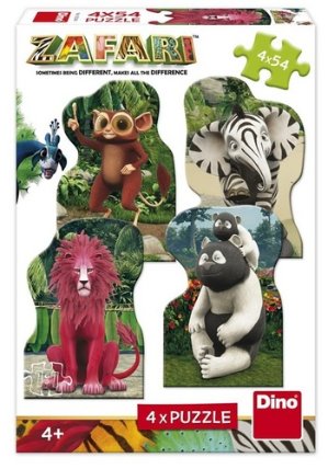 ZAFARI: ZOOMBA A KAMARÁDI 4x54 Puzzle NOVÉ