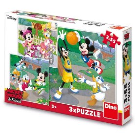MICKEY A MINNIE SPORTOVCI 3x55 Puzzle NOVÉ