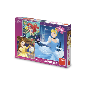 Puzzle Disney Princezny: Popelka, Ariel a Bella 3x55 dílků