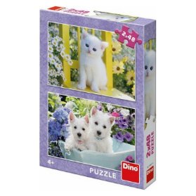 KOŤÁTKO A WESTÍCI 2x48 Puzzle NOVÉ