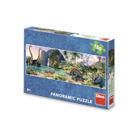 DINOSAUŘI U JEZERA 150 panoramic Puzzle