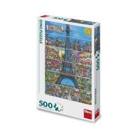 Eiffelova věž kreslená - puzzle 500 dílků