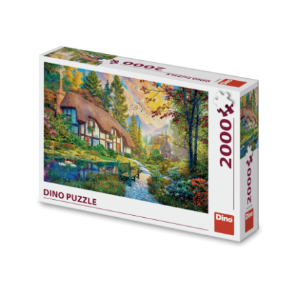 Puzzle Domek u řeky 2000 dílků