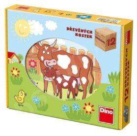 DOMÁCÍ ZVÍŘÁTKA 12 Dřevěné kostky