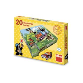 Dřevěné kostky Krtek a doprava – 20 kostek
