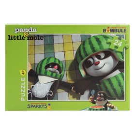 Puzzle Krtek a Panda, meloun - 24 dílků