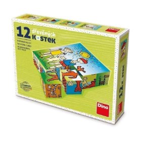 PEJSEK A KOČIČKA 12 Dřevěné kostky