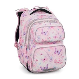 Bagmaster školní dvoukomorový batoh DOPI 25 A – motýlci