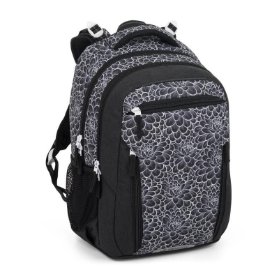 Bagmaster školní dvoukomorový batoh PORTO 25 A – černo-bílý