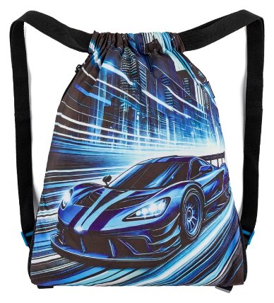 Školní sáček na přezůvky / tělocvik – auto