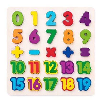Puzzle - číslice masivní na desce