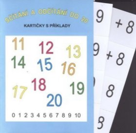 Sčítání a odčítání do 20 (16 kartiček s příklady - 64 příkladů na sčítání a 64 n