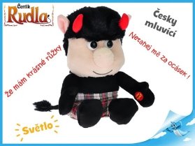 Čertík Rudla plyšový 20cm sedící na BO česky mluví