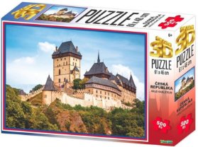 Puzzle 3D ČR - Hrad Karlštejn / 500 dílků