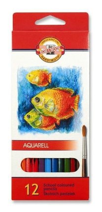 Koh-i-noor pastelky akvarelové školní 12 ks motiv RYBY