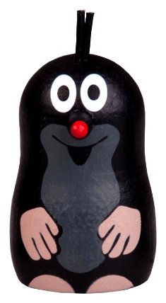 Dřevěný magnet Krtek smějící se