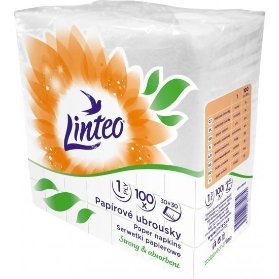 Linteo ubrousky bílé 33 x 33 ( 100 ks )